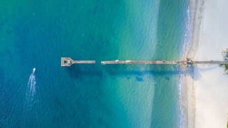 pier drone shot