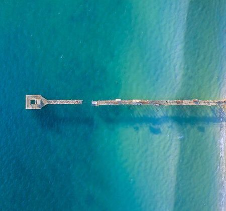 pier drone shot