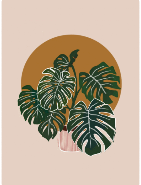 monstera digital print