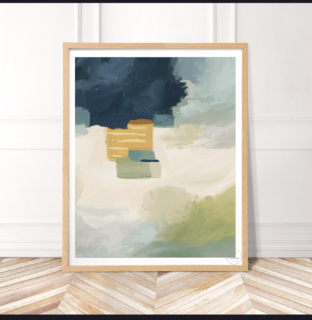 neutral blue green abstract